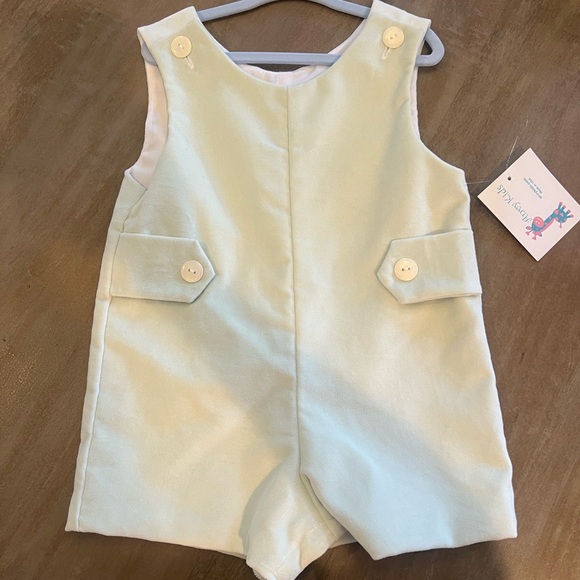 Anvy Kids Mint Velveteen Shortall - Picture 1 of 2